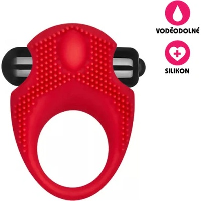 Vibrační erekční kroužek Silicone Stimulation Ring červený