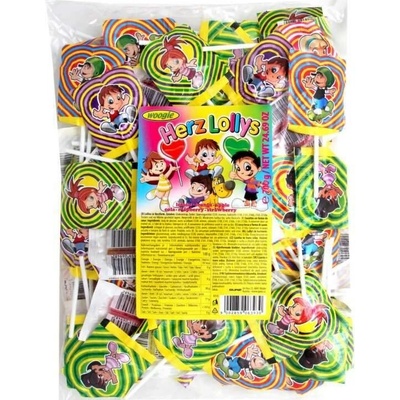 Woogie Herz Lollys lízátka srdce mix chutí 600 g