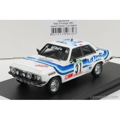 Trofeu Opel Ascona night Version N 31 Rally Portugal 1980 J.santos L.alegria Bílá Modrá 1:43