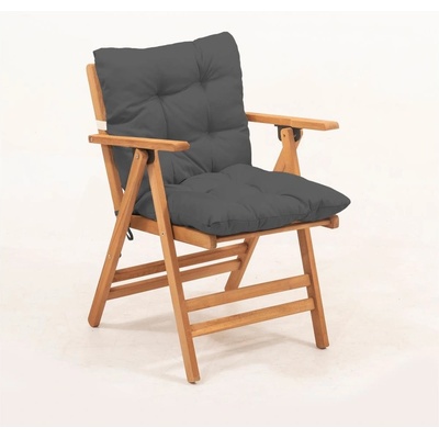 Asir AS2198 Skládací zahradní křeslo s polštářkem šedá/habr