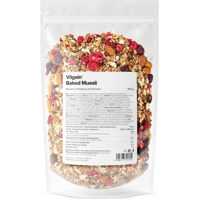 Vilgain Pečené muesli čučoriedky, maliny & škorice 600 g