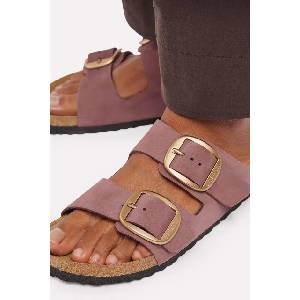 Birkenstock чехли дамски от набук Arizona Big Buckle Nubuck Leather