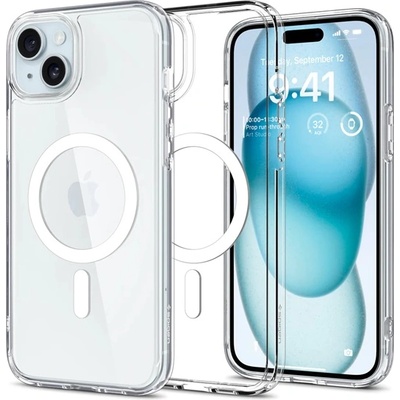 Spigen iPhone 15 SPIGEN ULTRA HYBRID MAG пластмасов протектор за телефон, устойчив на удар, MagSafe, БЯЛ (ACS06802)