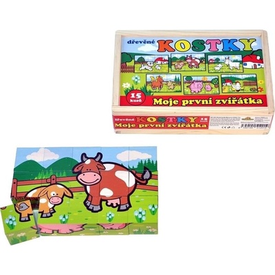 TEDDIES Obrázkové kostky Moje první zvířátka 15 kostek