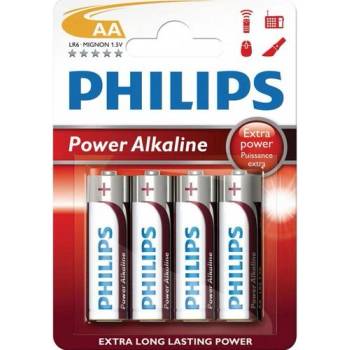 Philips Батерии Philips Power Alkaline LR6 AA, 4-blister (LR6P4B/10)