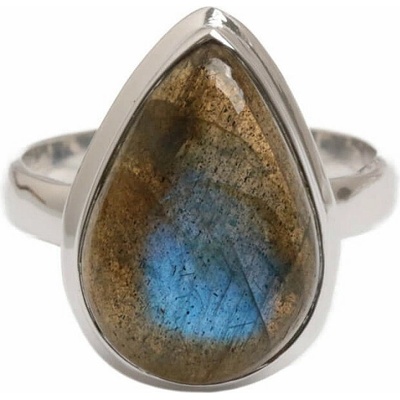 Nefertitis Labradorit Bluefire prsten stříbro R391