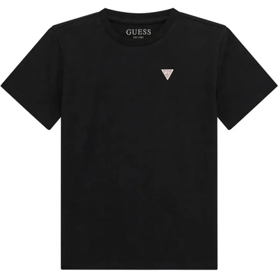 GUESS Черна тениска с изчистен дизайн за момче с малко лого Guess