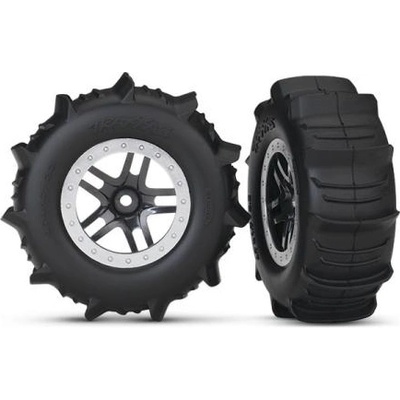 Traxxas колело 2.2/3.0", джанта SCT Split-Spoke сатенен хром, гума Paddle (2)