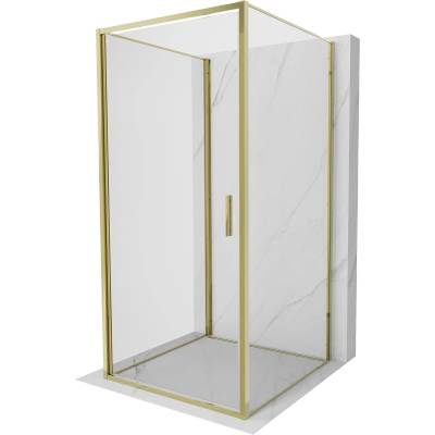 Mexen Exo-3S тристенна душ кабина с врата 90 x 90 см, прозрачна, златна (817-090-090-50-00-3S)