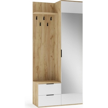 Halmar Портманто с огледало coral златен дъб / бял