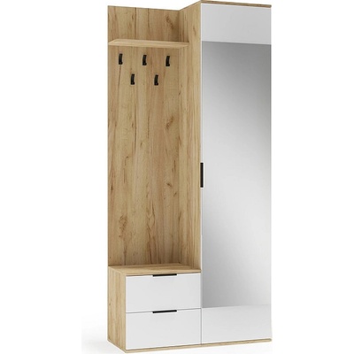 Halmar Портманто с огледало coral златен дъб / бял