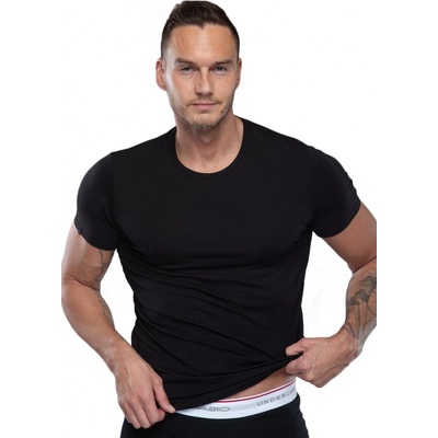 Pánské jednobarevné modalové tričko s krátkým rukávem 01/9-82/1 Fabio černá