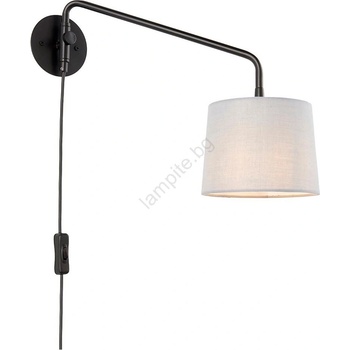 Endon Lighting 79500 - Стенна лампа CARLSON 1xE14/40W/230V сива/черна (EN0441)
