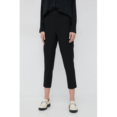 Sisley Панталони Sisley в черно с кройка по тялото, с висока талия (4O9BLF027.100)