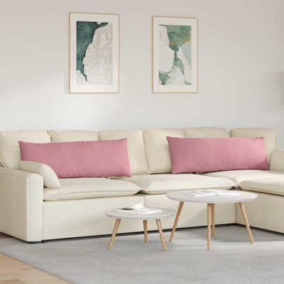 vidaXL Диван възглавници 2 pcs Розово 120 x 40 cm Кордюрова тъкан (42013803)