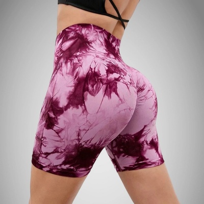 legínovo Push-up mramorové tmavo ružové kraťasy