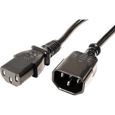 Value Kabel síťový prodlužovací, IEC320 C14 - IEC320 C15, 0,5m, černý - 19.99.1120