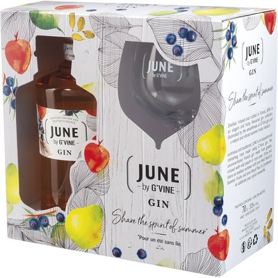 June Gin Peach 37,5% 0,7 l (dárkové balení 1 sklenička)