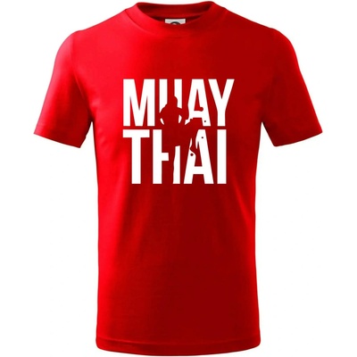 Nápis Muay Thai tričko detské červená