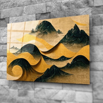 Art gift Стъклено АРТ пано - Вълни над планините