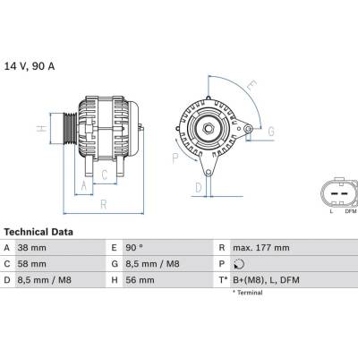Alternátor BOSCH 0 986 049 101 (0986049101)