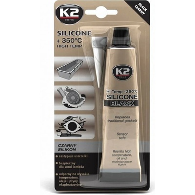 K2 SILICONE BLACK - silikon pro utěsnění části motoru při montáži, 85g