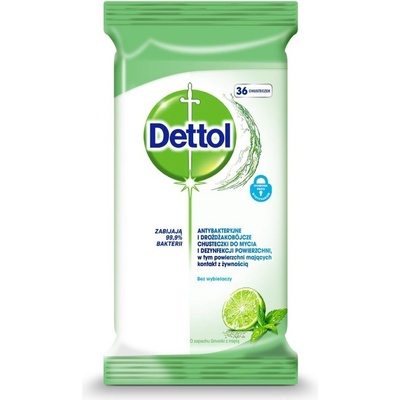 Dettol dezinfekční ubrousky na povrchy limetka a máta 36 ks