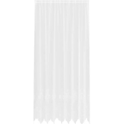 Čipkový Závěs se záclonami Květinový Bílá 260x200cm Polyester