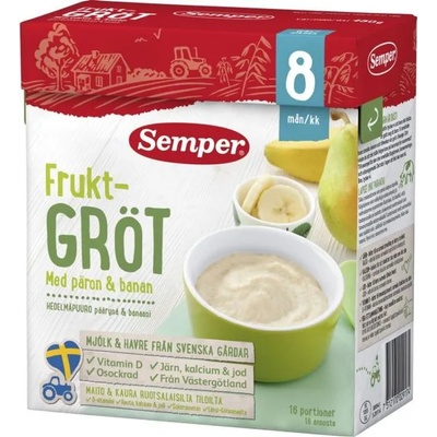 Semper Инстантна плодова каша Semper - Круши и банани, 480 g (2917)