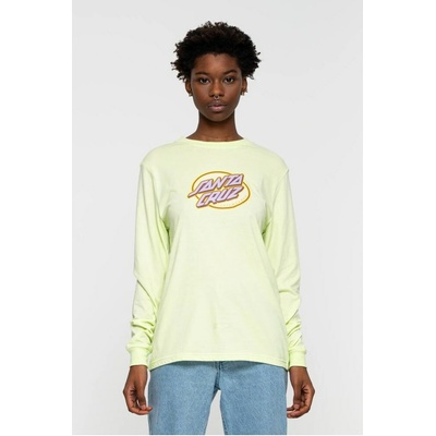 SANTA CRUZ tričko Lined Oval Dot L S T-Shirt Aloe Green