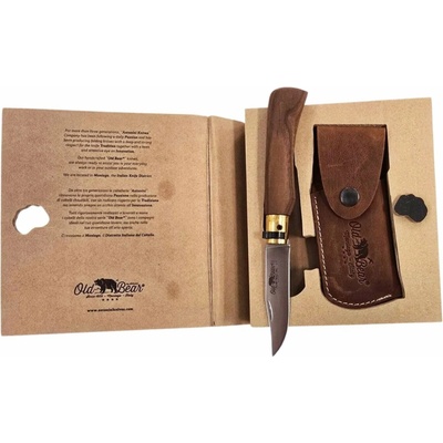 Old Bear Book shaped gift box Old Bear knife 9307/19_LN + sheath in leather, art FO.9300/13-CX OB.GI