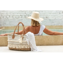 Plážová pletená taška se zdobnou krajkou Beach Bag Lace M