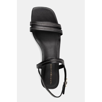 Tommy Hilfiger сандали с дебел ток от кожа LOW HEEL SANDAL STITCHING (FW0FW09345)