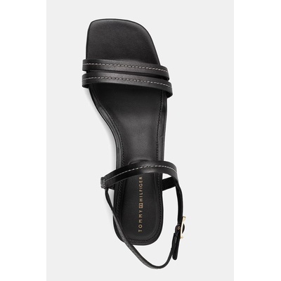 Tommy Hilfiger сандали с дебел ток от кожа LOW HEEL SANDAL STITCHING (FW0FW09345)