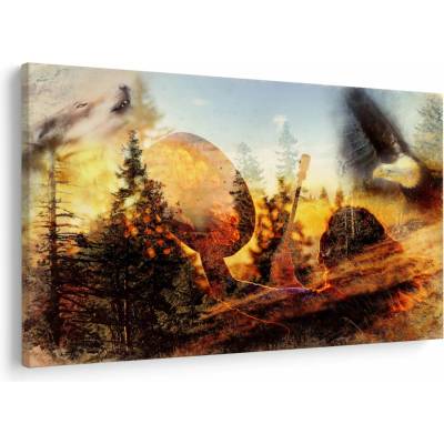 Obraz - Šamanský motív, jednodielne 150x100 cm