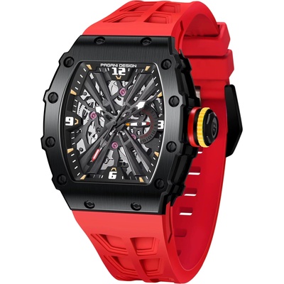 Pagani Мъжки часовник Pagani Design NULL EX, Черен / Червен (PD-1738-RED-BLACK)