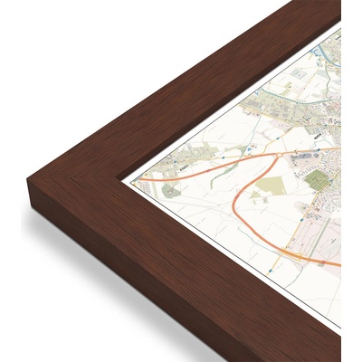 Excart Maps Olomouc - nástěnná mapa 140 x 100 cm Varianta: mapa v dřevěném rámu, Provedení: Pegi višeň