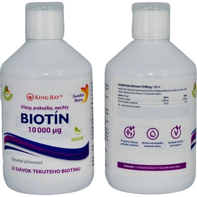 Swedish Nutra Biotin 10000 μg biotín s Vitamínom C 500 ml