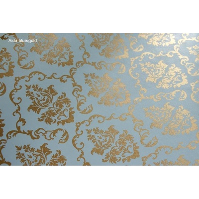 Gekkofix Samolepící fólie imitace Decor, Aida blue/gold, rozměry šíře 45cm, cena 1m