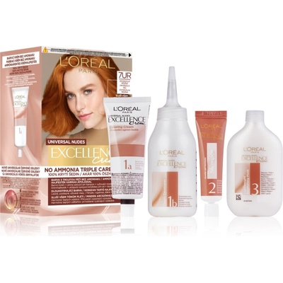 L'Oréal Excellence Universal Nudes перманентната боя за коса цвят 7UR Universal Copper
