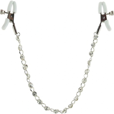 CalExotic silver Crystal Chain Nipple Clamps – Zboží Dáma