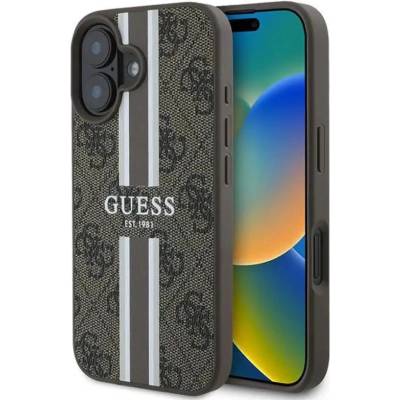 GUESS Калъф Guess 4G Printed Stripes MagSafe iPhone 16 Plus - кафяв (3666339342135)