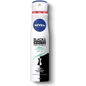 Nivea Black & White Invisible Fresh Antibacterial - Дезодорант спрей XXL 250мл