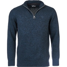 Barbour vlněný svetr se zapínáním na zip Essential Lambswool Half Zip Sweater navy mix