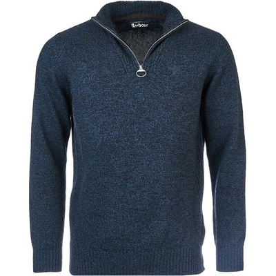 Barbour vlněný svetr se zapínáním na zip Essential Lambswool Half Zip Sweater navy mix