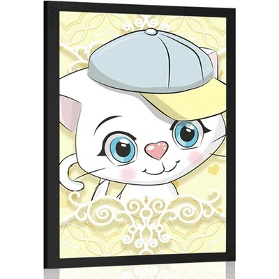 Plakát zvědavé kotě - 30x45 black
