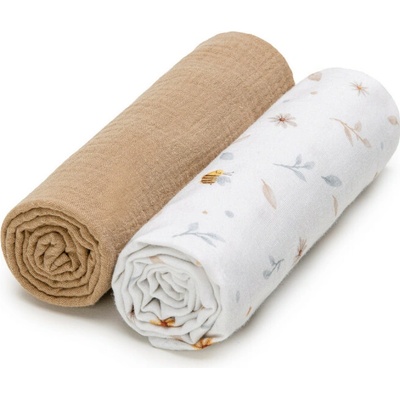 T-TOMI BIO Muslin Diapers látkové Bee 65 x 65 cm 2 ks
