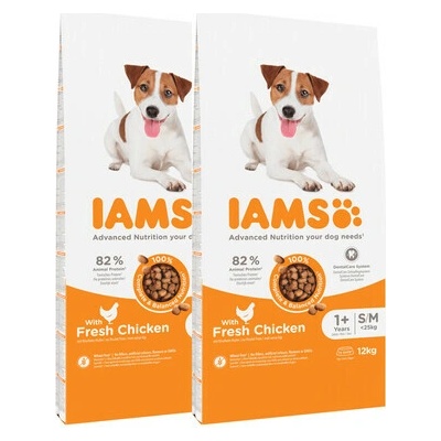 Iams ProActive Health pre dospelých psov malých a stredných plemien s kuracím mäsom 24 kg 2 x 12 kg