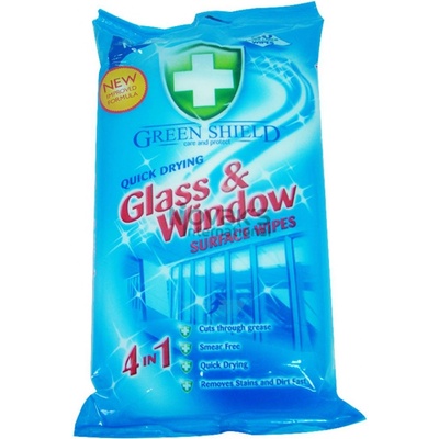Green Shield Glass & Window vlhčené ubrousky na okna a skleněné povrchy 50 ks