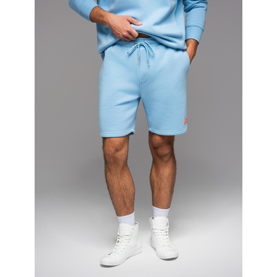 Ombre Clothing Унисекс спортни шорти с ребрест пояс - сини V8 OU-SRBC-0101 Ombre Clothing Ombre Clothing | Sin | МЪЖЕ | XS/S
